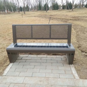 Solar Park Bench Public Street Seats med trådlös laddning