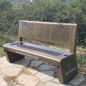 Modern design allmän telefonuppladdning Smart Solar Metal Patio Bänkplatser