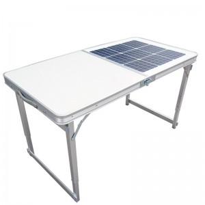 Bärbart hopfällbart solbord för laddning för utomhus camping kök hopfällbart arbetsbord