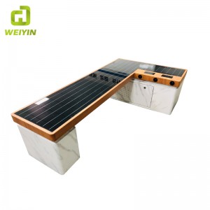 Modern Design Smart Solar Power Phone Laddmöbel Backless Metal Bench for Outdoor