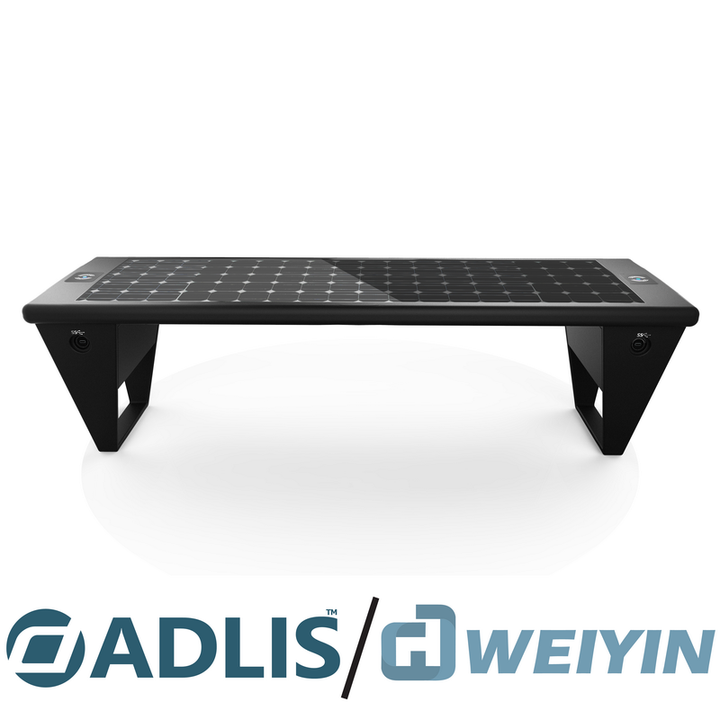 Bluetooth Free WiFi USB-laddare Trådlös Charging Bench med solpanel