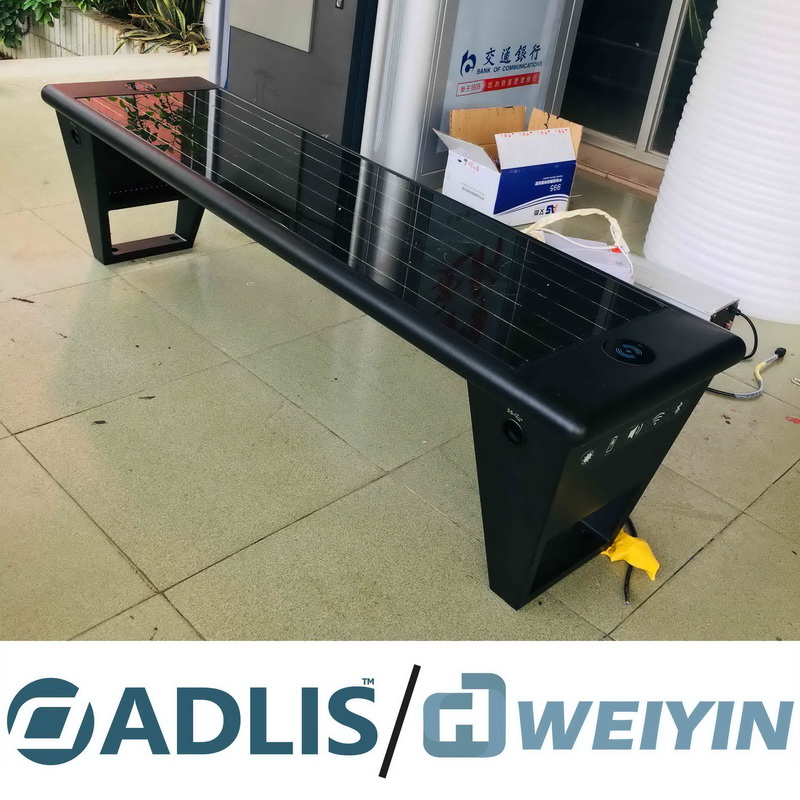 Bluetooth Free WiFi USB-laddare Trådlös Charging Bench med solpanel