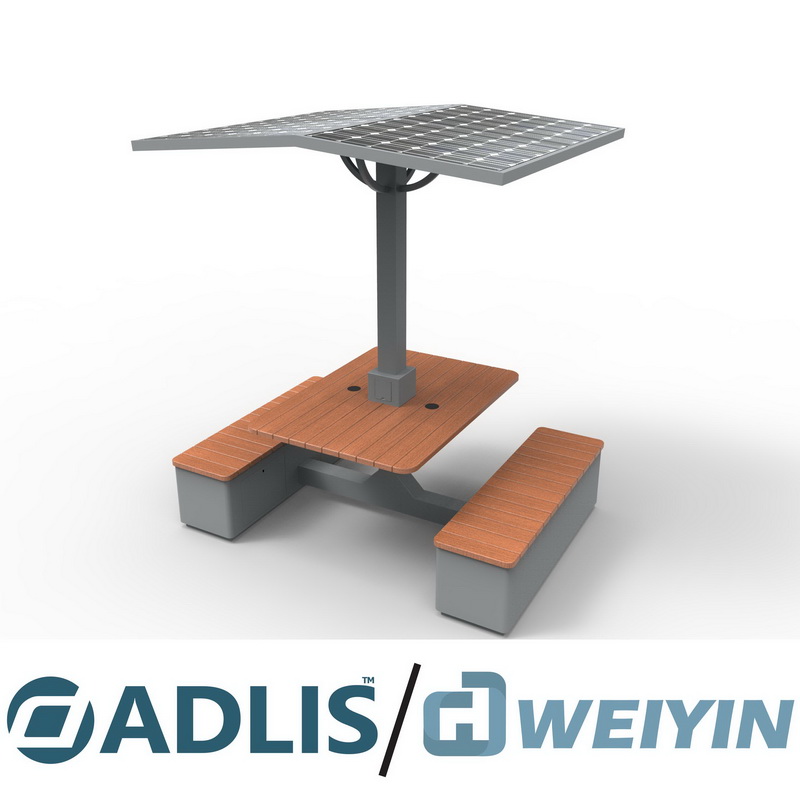 LED-dimningsljus Människokroppsinduktionstelefon laddar smart bänk med solenergi